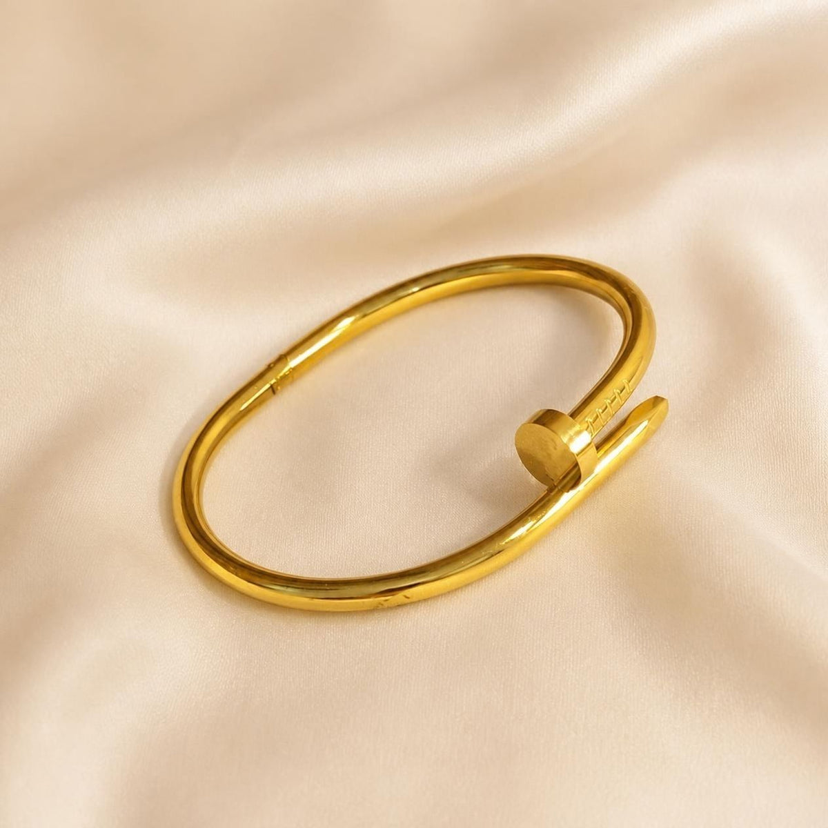 Gold Nail Bangle – Gold Plated Minimal Cuff Bracelet