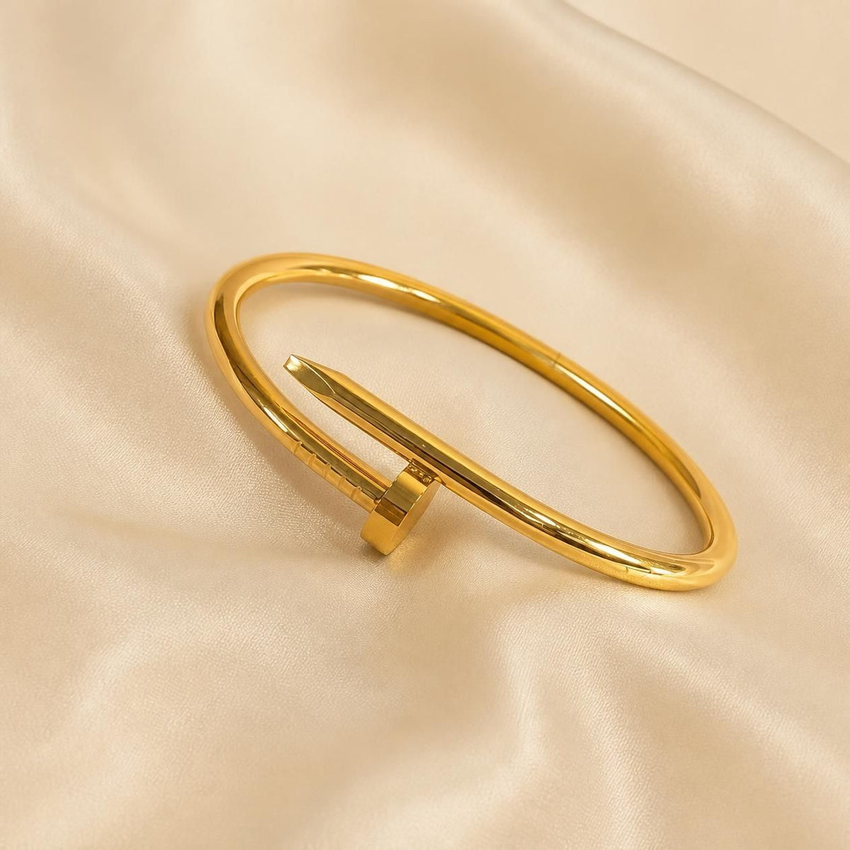Gold Nail Bangle – Gold Plated Minimal Cuff Bracelet